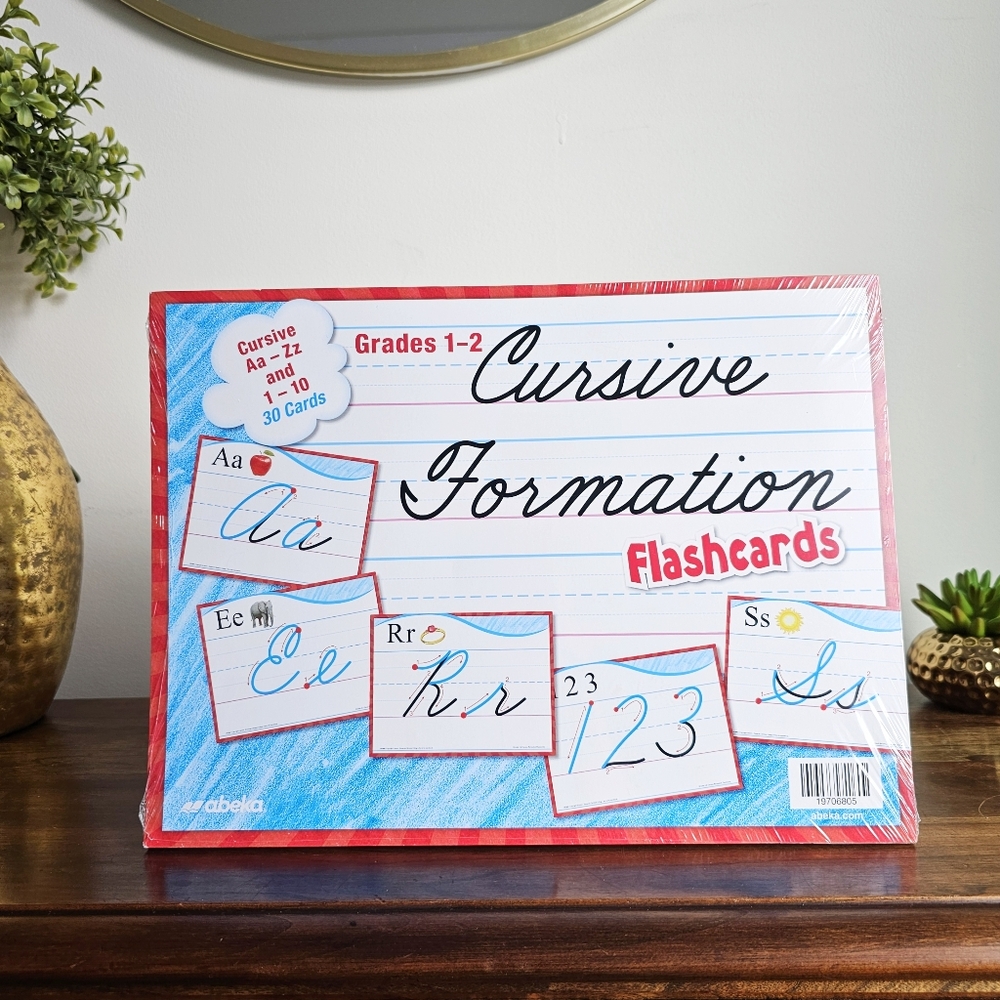 NEW Abeka Large Cursive Formation Flashcards, Grades 1-2